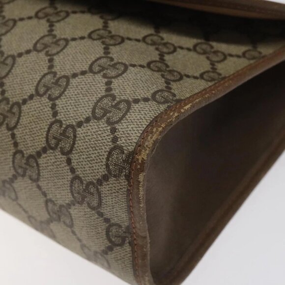 GUCCI GG Supreme Web Sherry Line Clutch Bag PVC Beige Red 89 01 031 Auth 123291 - Picture 9 of 16